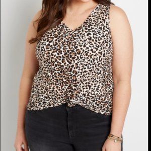 Maurices 24/7 Leopard v neck tank top, 2x